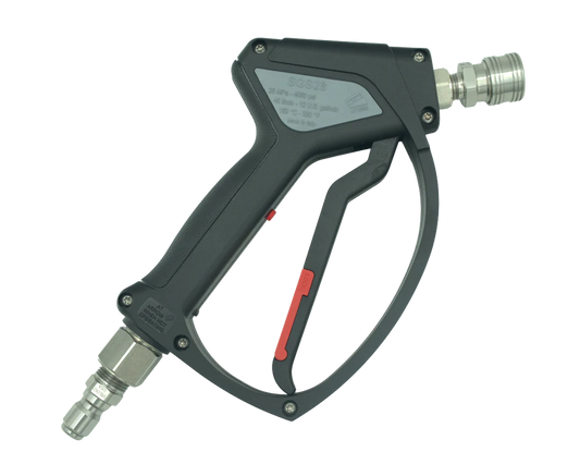 MTM Hydro SGS28 Spray Gun, 3/8", 4000 PSI, 12 GPM, Live Swivel, PRIMA QC Fittings Installed