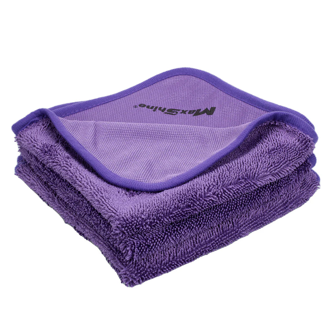 Maxshine 600GSM 16"x16" Purple Single Twisted Loop Drying Towel [Pack of 3]