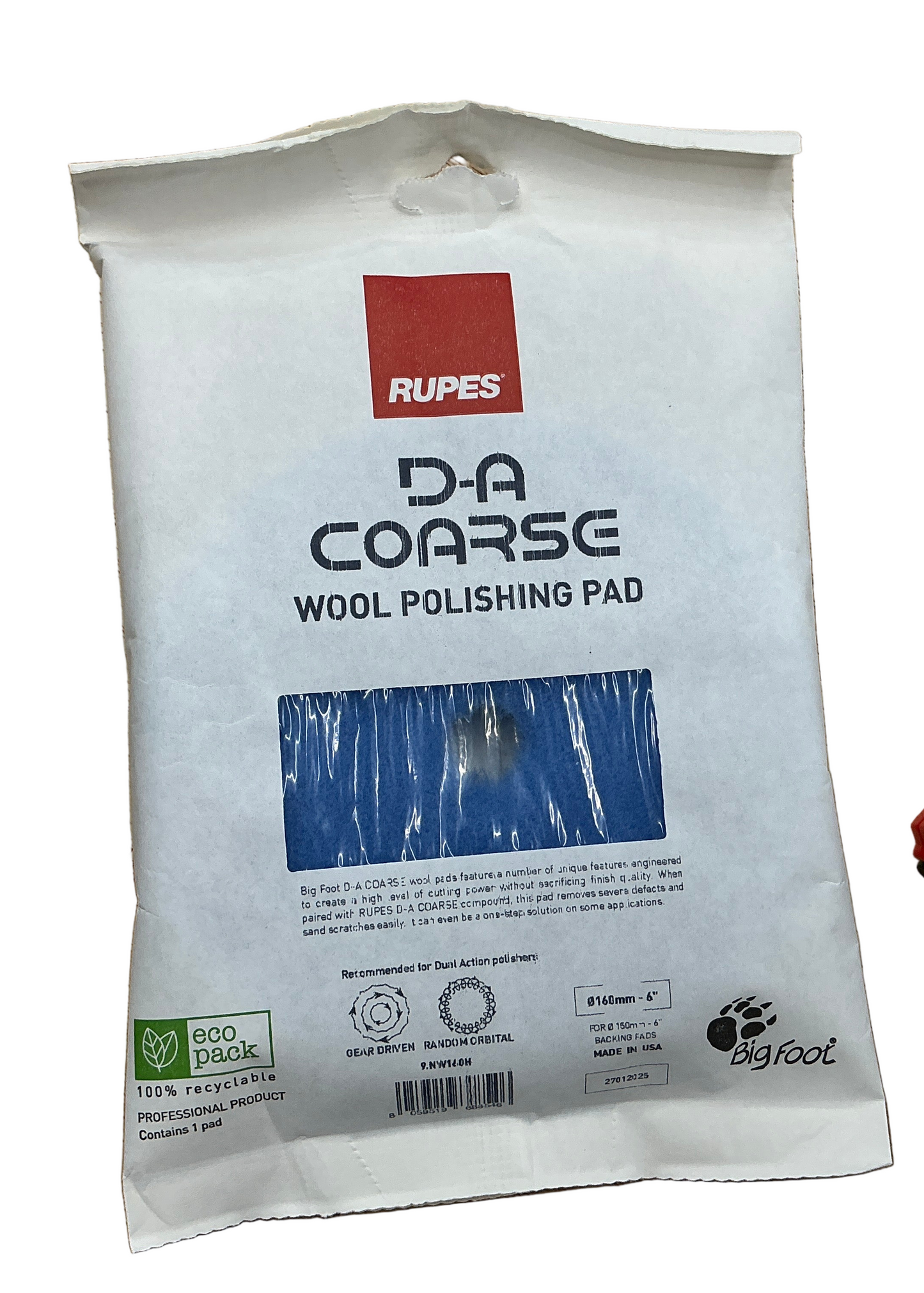 Rupes DA 6" Coarse Blue Wool Pad