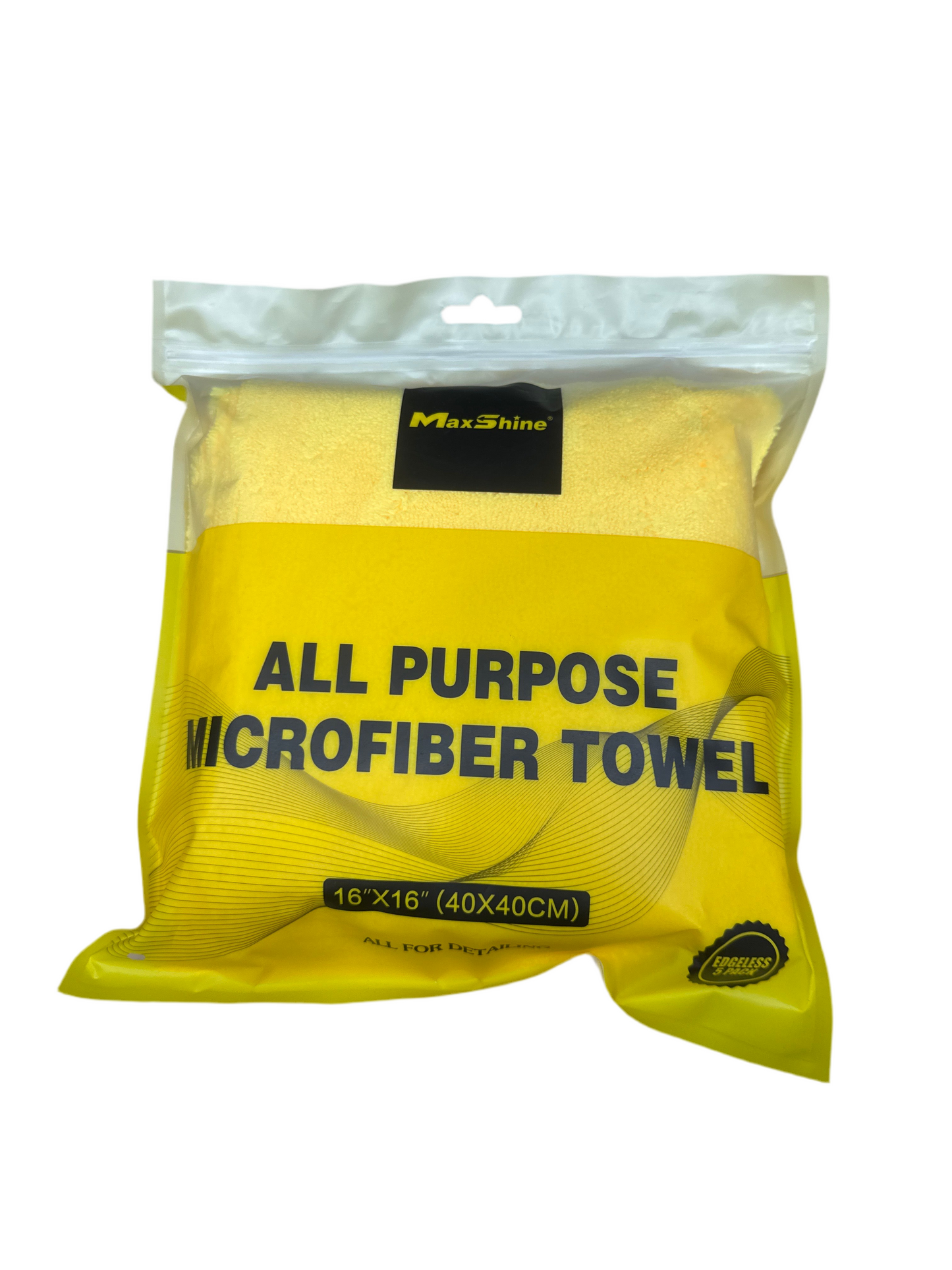 Maxshine 380GSM 16"x16" Edgeless Polish Microfiber Towel [Pack of 5]